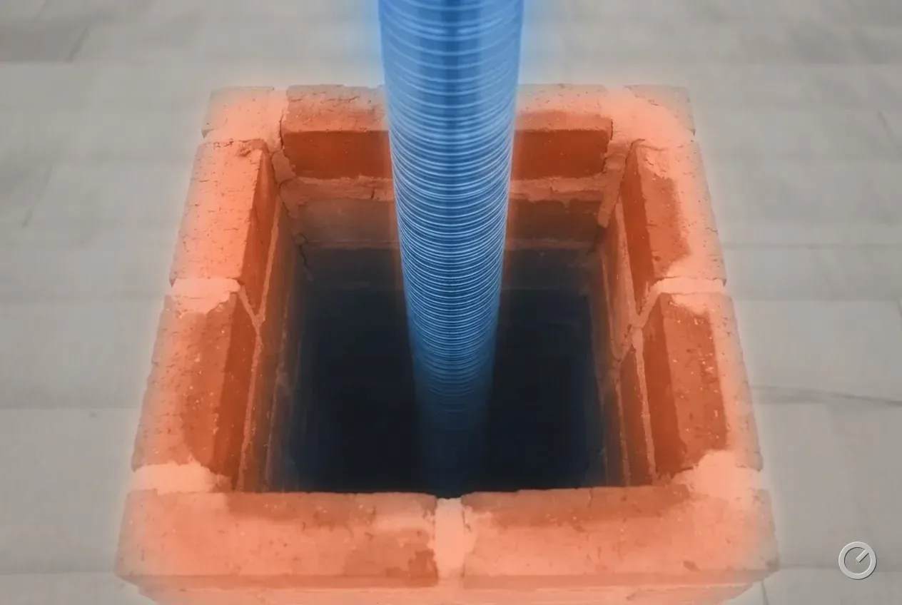 Thermal-toned chimney liner in a masonry flue