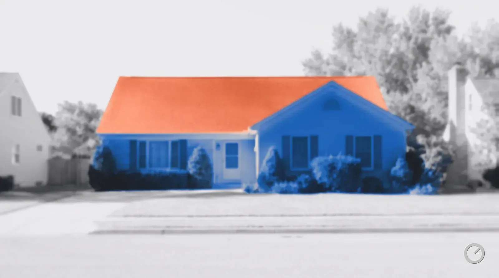 Thermal-toned house at peak cooling load