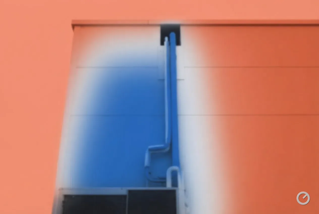 Thermal-toned new line set on an exterior wall