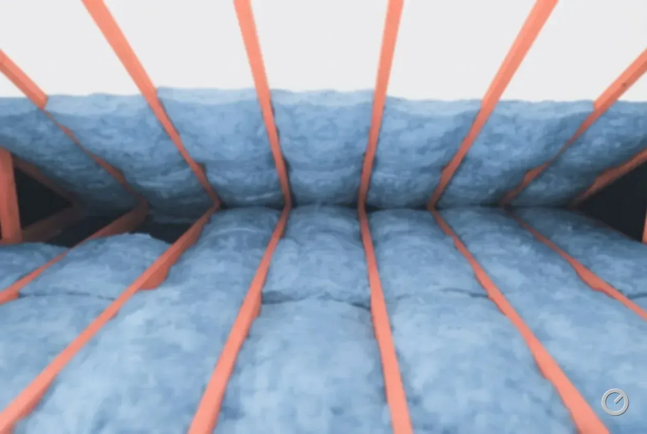 Thermal-toned new attic insulation