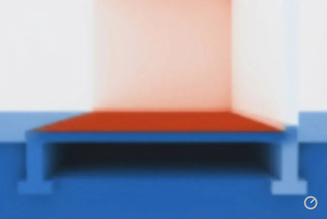 Thermal-toned section through a slab floor