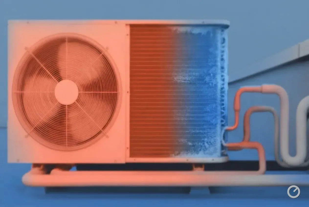 Thermal-toned heat pump with a frosted coil